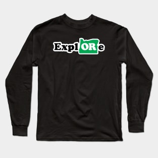 Retro Explore Oregon Design Long Sleeve T-Shirt